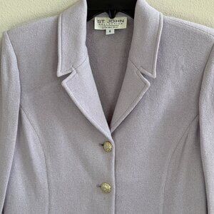 St. John Collection by Marie Gray Pale Lavender Knit Blazer-Jacket, Sz 8